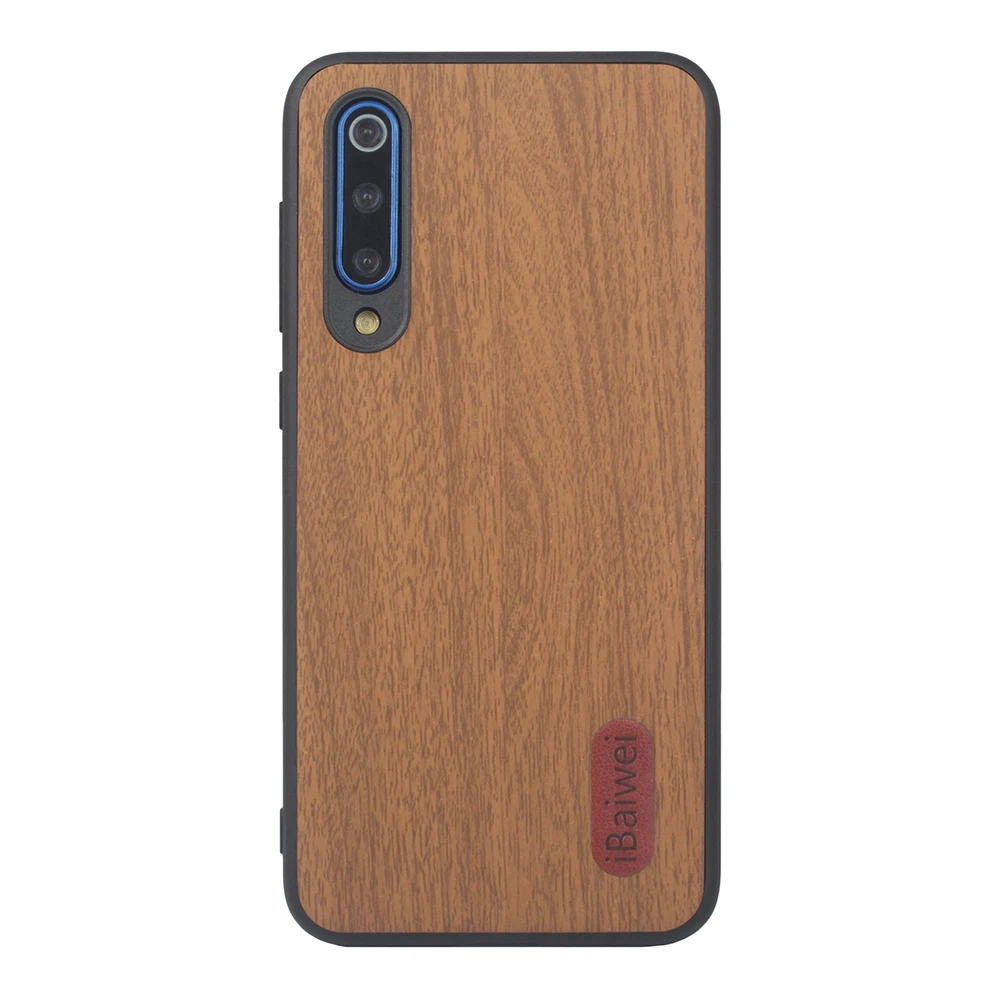 Чехол для Xiaomi mi 9 SE с текстурой дерева корпус мягкий край жесткий пластик задняя