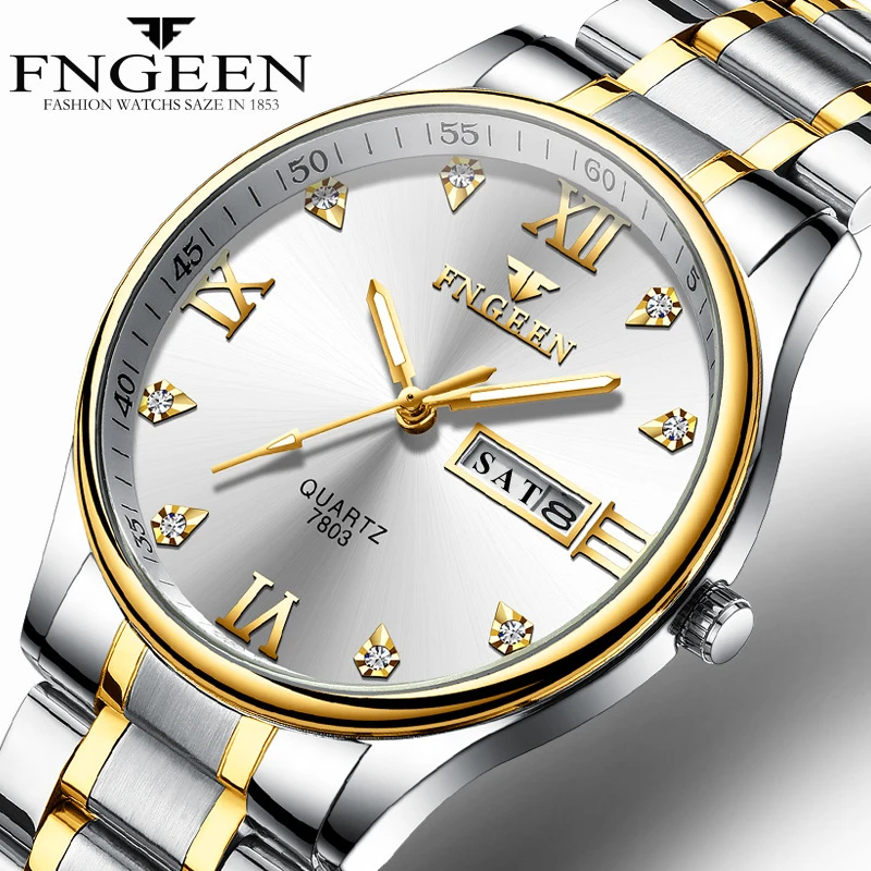 

Relogio Masculino Men's Watches Top Brand FNGEEN Quartz Wristwatch 2020 Luxury Brand Date Week Clock Male Erkek Saat Men Watches