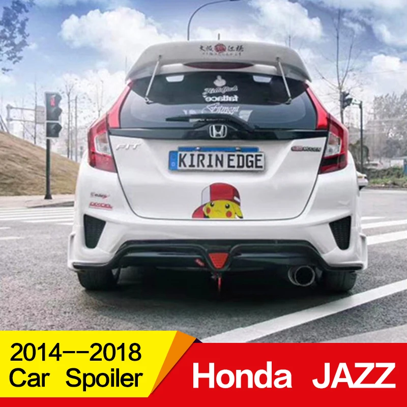 Используется для Honda JAZZ FIT спойлер на крышу крыло JDM gk5 15 16 17 18 19 лет АБС пластик углеродное волокно аксессуары для автомобиля