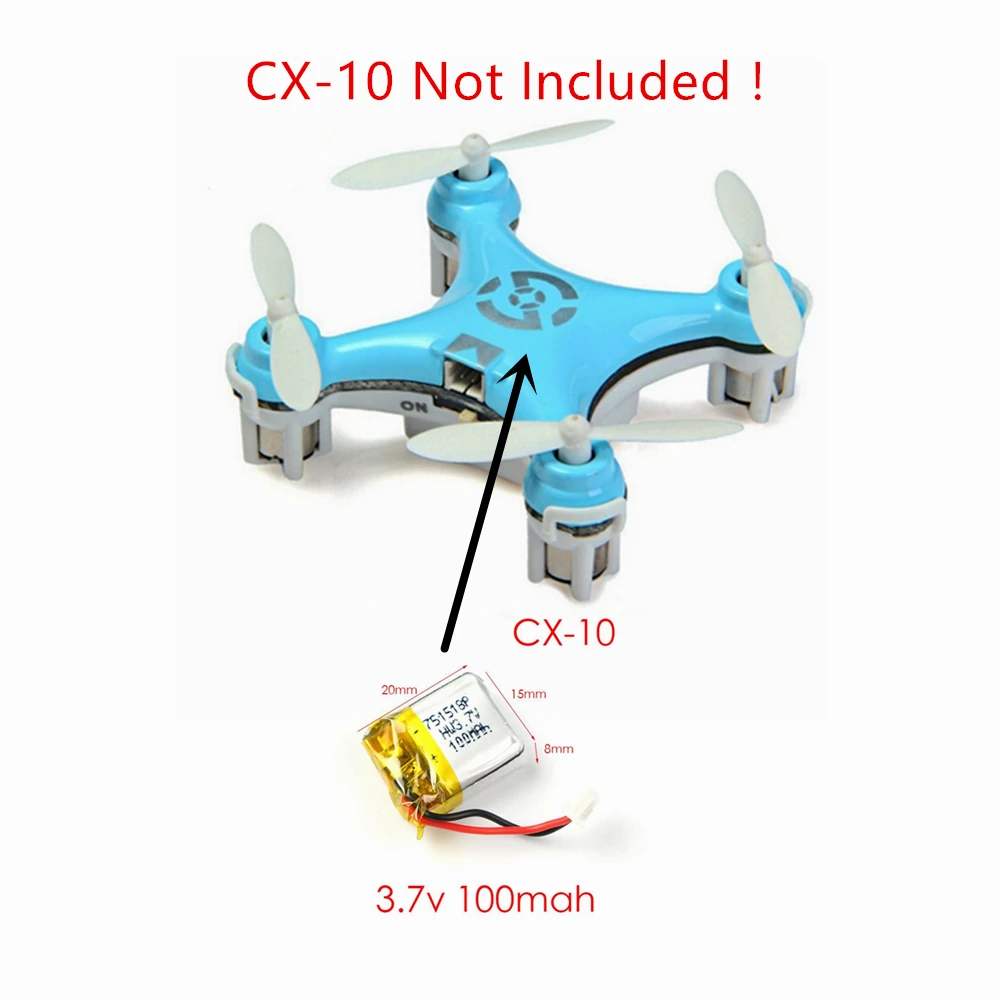 Литий полимерный аккумулятор для квадрокоптера Cheerson 2 шт. 3 7 В 100 мА · ч с