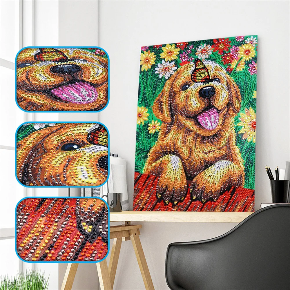 2019 Special Shaped Diamond Painting Lovely Dog Pattern DIY 5D Partial Drill Cross Stitch Embroidery Arts Craft Diamante | Дом и сад