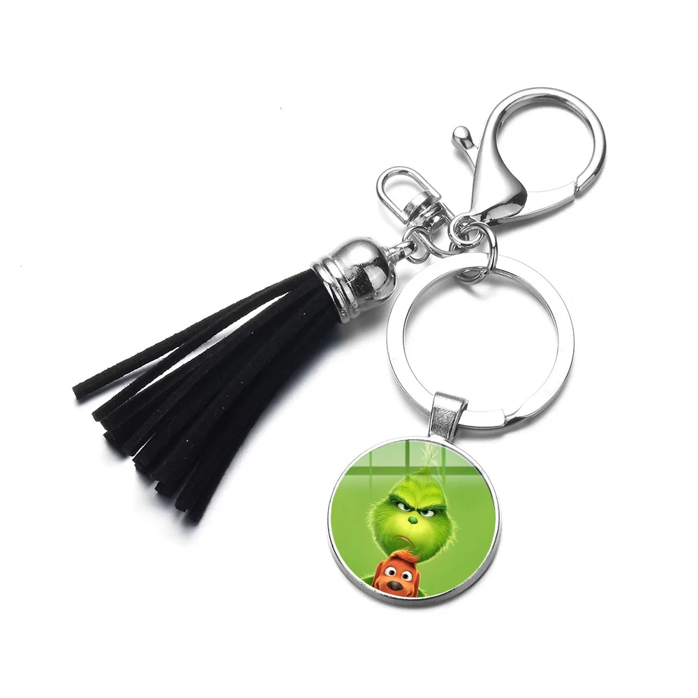 Style 1 SIAN Cute The Grinch брелок Dr Seuss How the Grinch палантин Рождественский мультфильм Печатный кисточкой брелок Коллекция Рождественский подарок - Цвет: Style 1