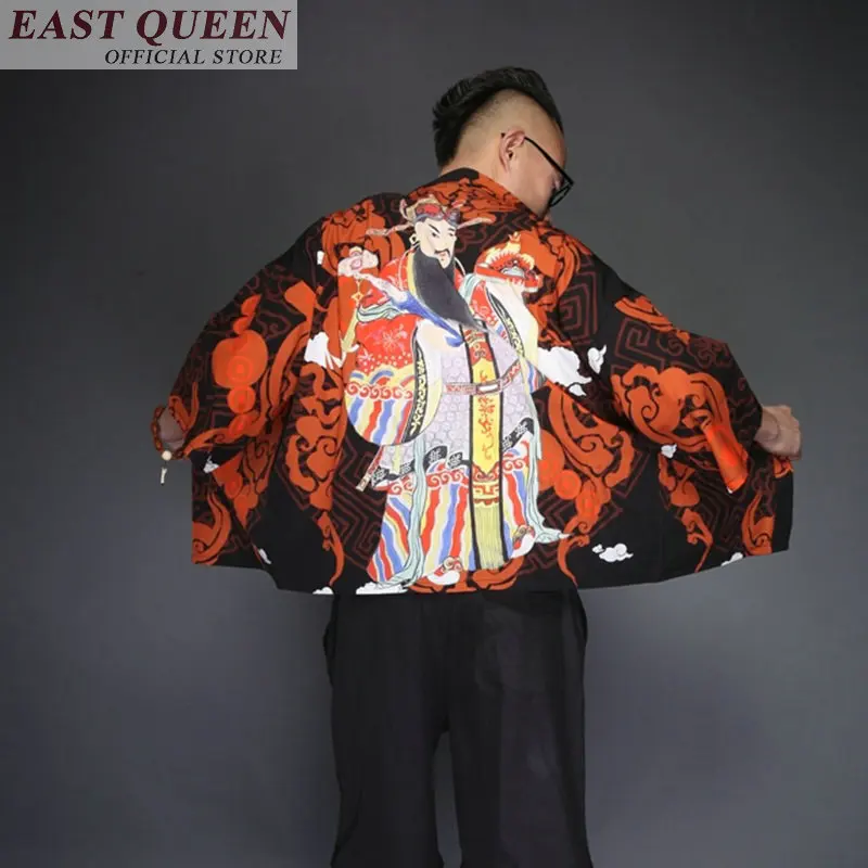 Японское кимоно yukata kimino haori кардиган мужской kimino халат для мужчин черный принт японский Топ Haori Япония Одежда FF376 A