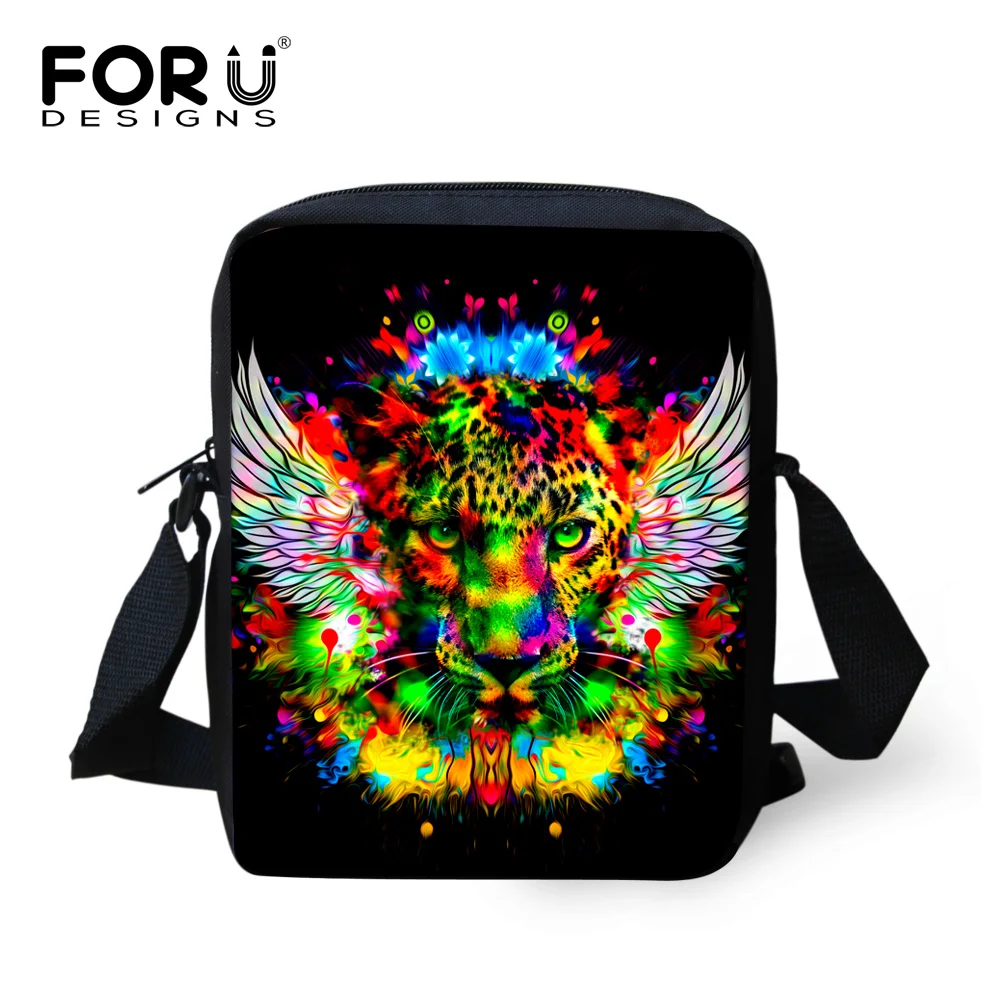 Черная детская школьная сумка с принтом головы тигра и леопарда для девочек