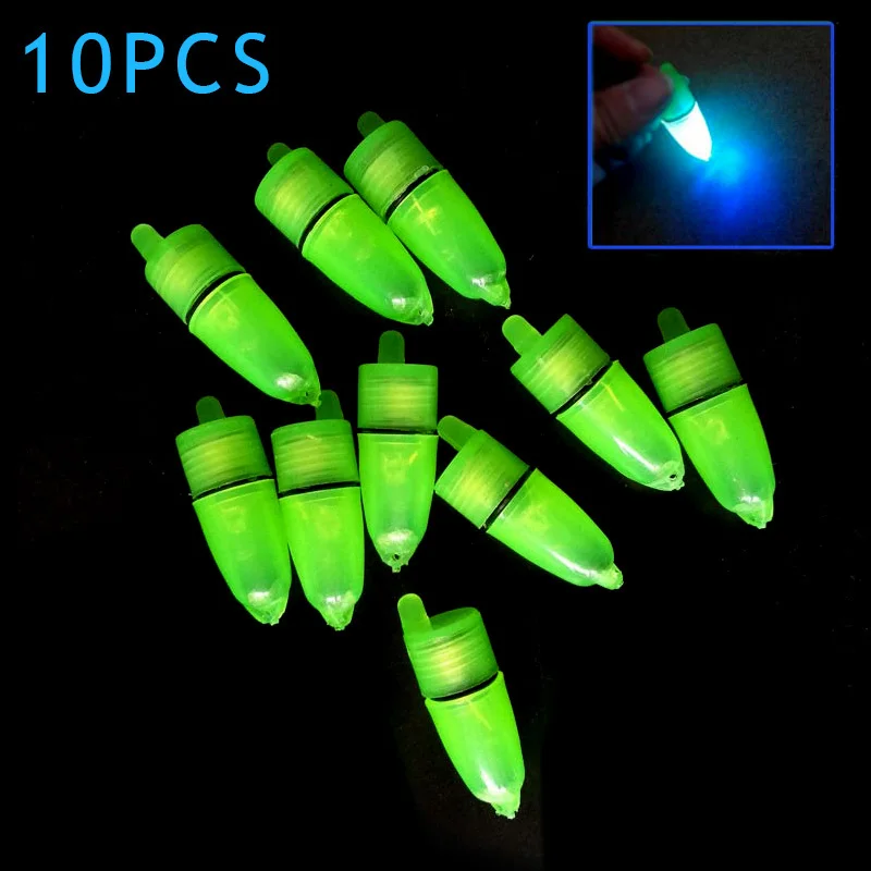 Blue Light Tine Head Высокое качество 10 шт синий зеленый цвет светодиодный светильник поплавок для ночной рыбалки поплавок стержень укуса Сияющий доббер для vissen аксессуары - Цвет: Blue Light Tine Head