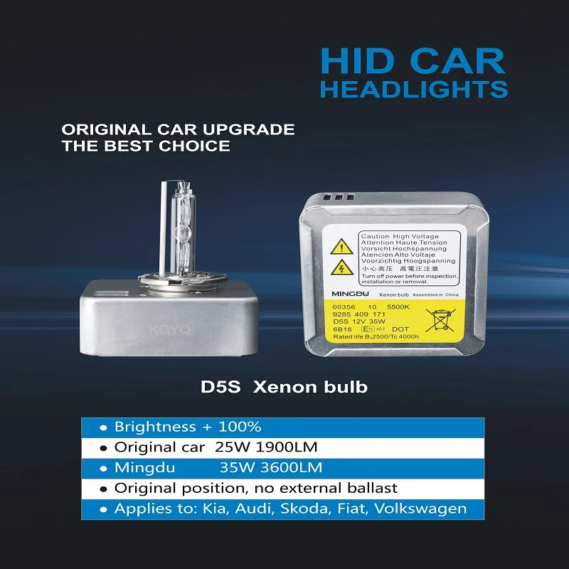 Высокая яркость 3651lm Ксеноновые D5S лампы оригинальные D5S 5500K 35W 12V ксеноновые HID лампы фары 3F19 замена лампы GLOWTEC