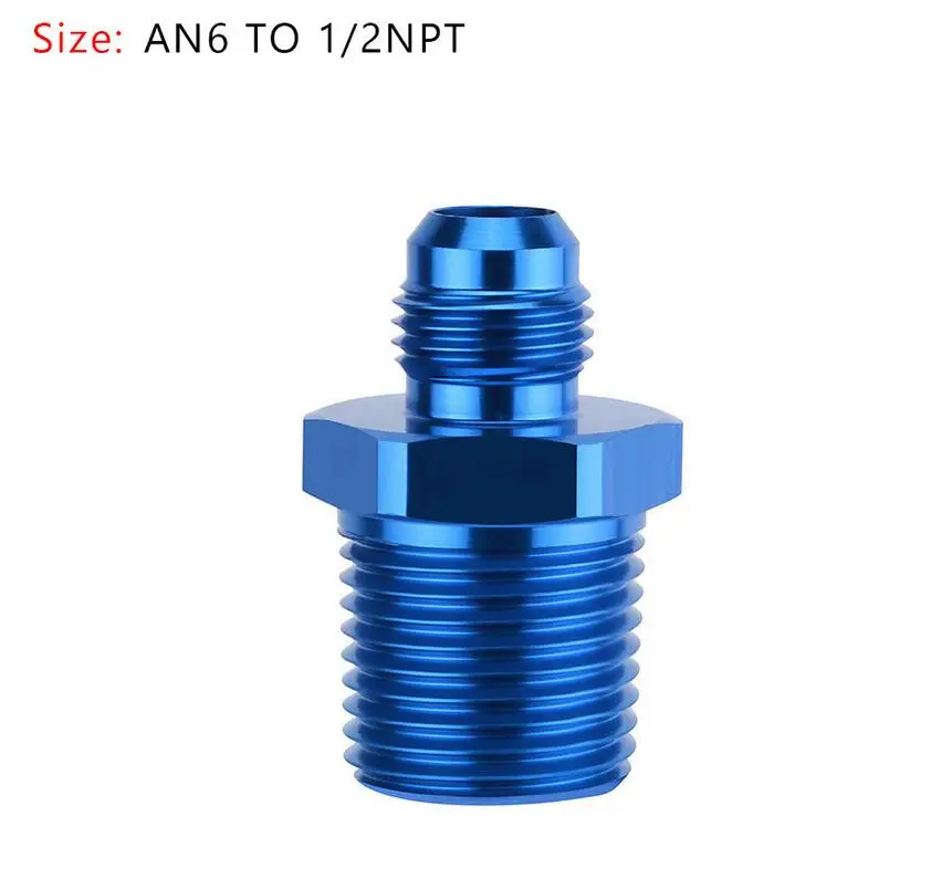 AN6 TO 1 2NPT Areyourshop автомобильный 1 шт. AN4 AN6 AN8 AN10 AN12 NPT прямой Мазут Воздушный шланг фитинг Мужской адаптер синий авто аксессуары - Цвет: AN6 TO 1 2NPT