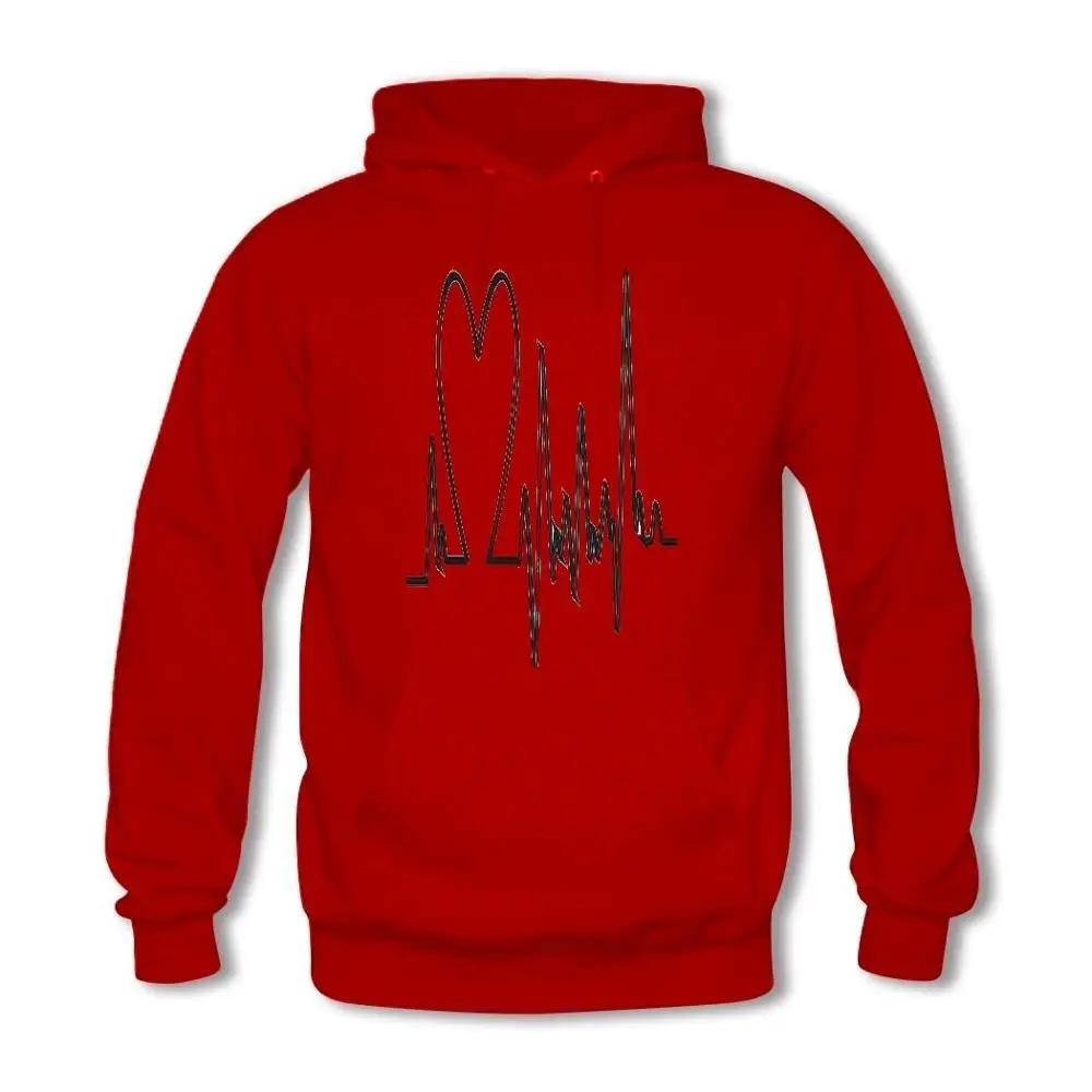 ЭКГ pattern мужская Sweas персонализированные Толстовка Новинка DIY Печать С Капюшоном |