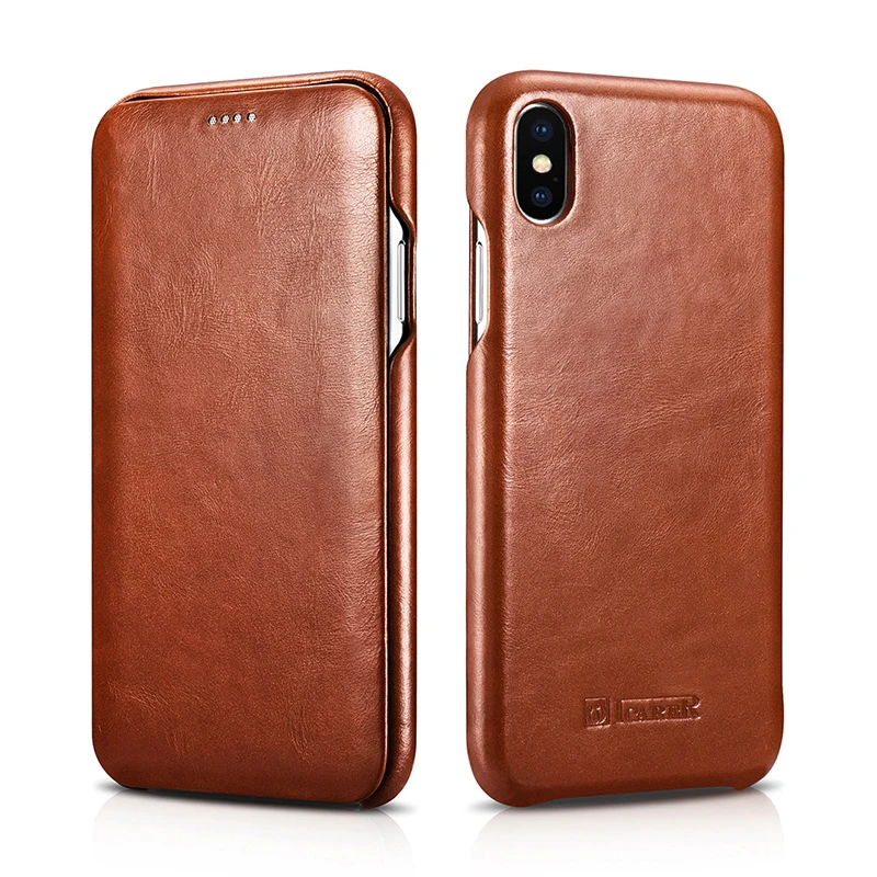 ICARER чехол из натуральной кожи для iPhone XS Max XR роскошный откидной Чехол Xs X
