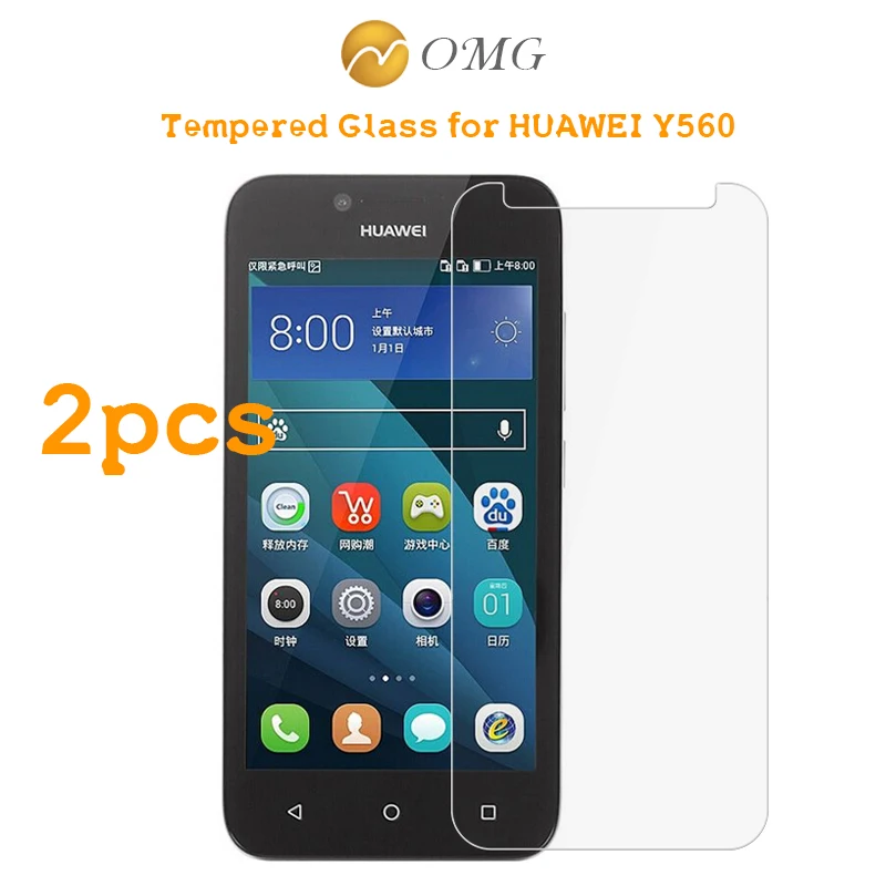 2 шт. 9H для экрана из закаленного стекла huawei Y560 L01 U02 Y5 4 5 дюймовый экран защитный