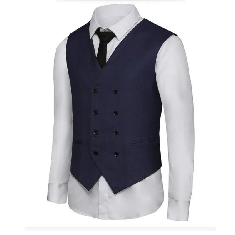 Новейший дизайн мужской жилет двубортный деловой костюм платье на заказ