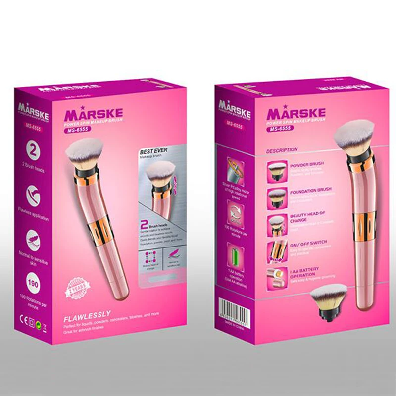 

MARSKE Electric Makeup Brushes With 360 Degree Rotating USB Rechargeable Automatic Smart Cosmetics Blushes With 2 Makeup Head