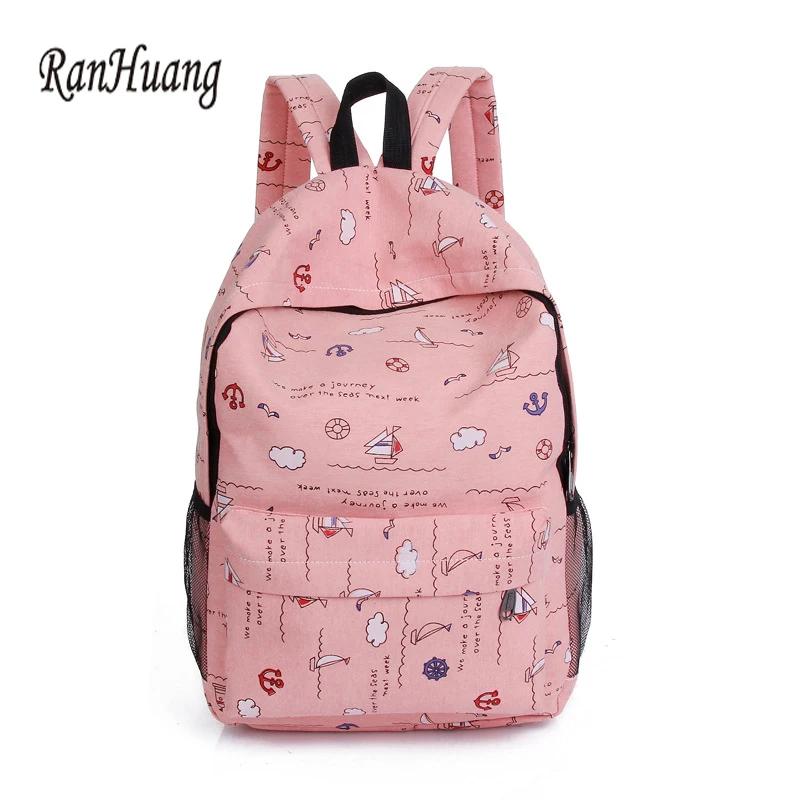 RanHuang женский холщовый рюкзак в консервативном стиле с принтом 2017 школьные сумки