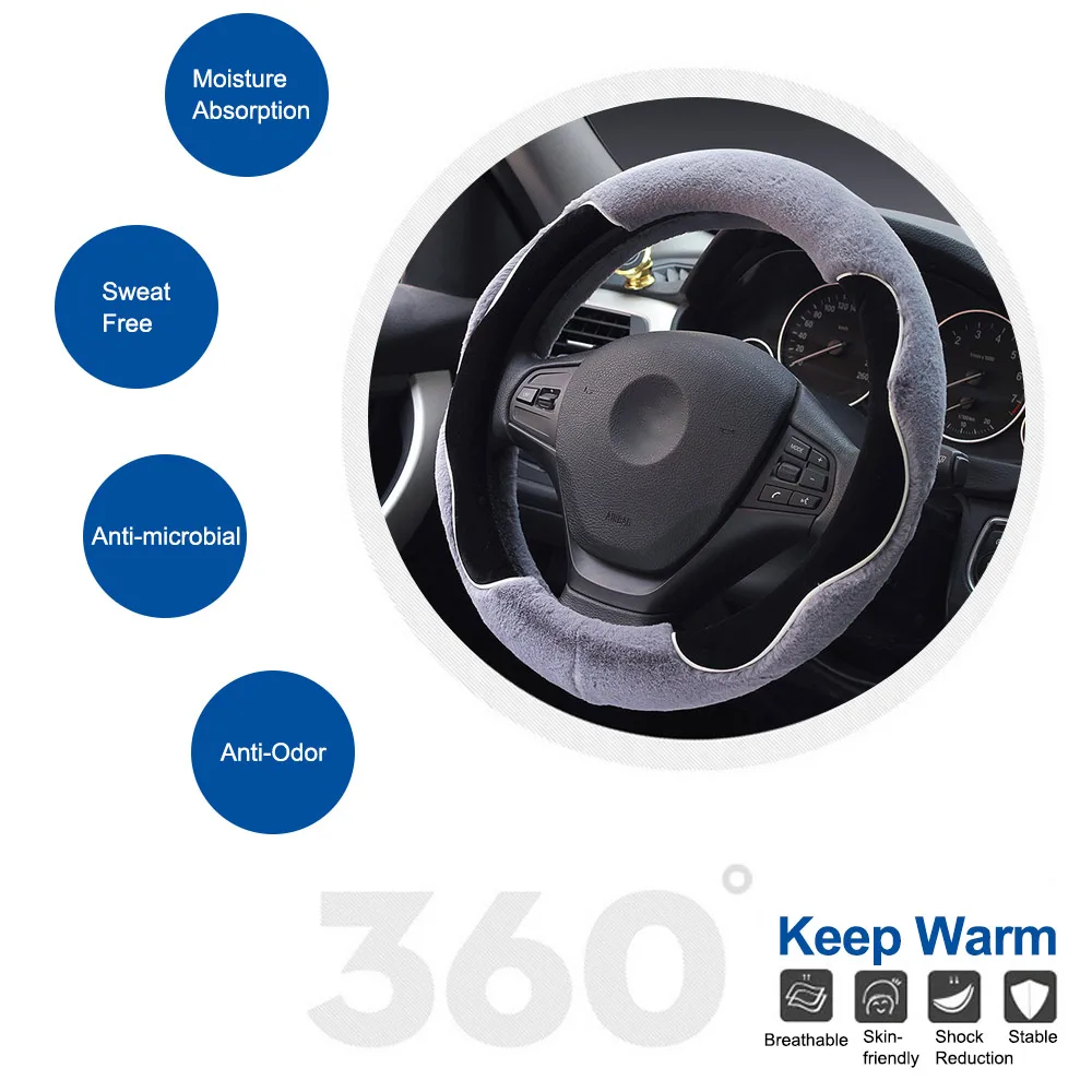 Чехлы на руль для девочек короткие пушистые фиолетовые серые чехлы рулевого