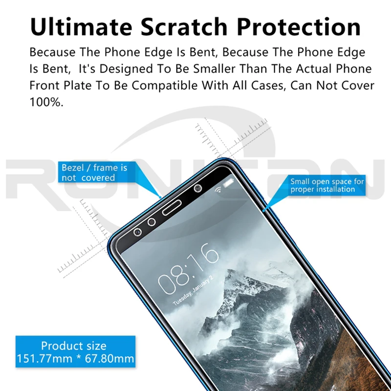 2.5D 0 26 мм 9H Премиум Закаленное стекло для Samsung Galaxy A7 (2018) Защитная пленка экрана 2018 |