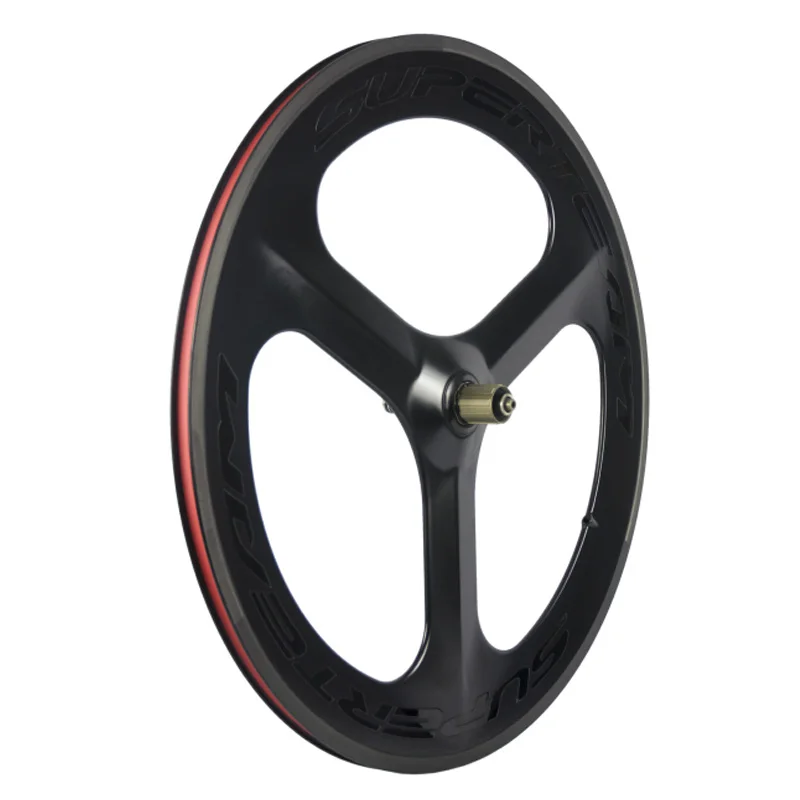 SUPERTEAM New decal 3spokes carbon wheels track bike front tri spokes road wheel clincher wheelset | Спорт и развлечения