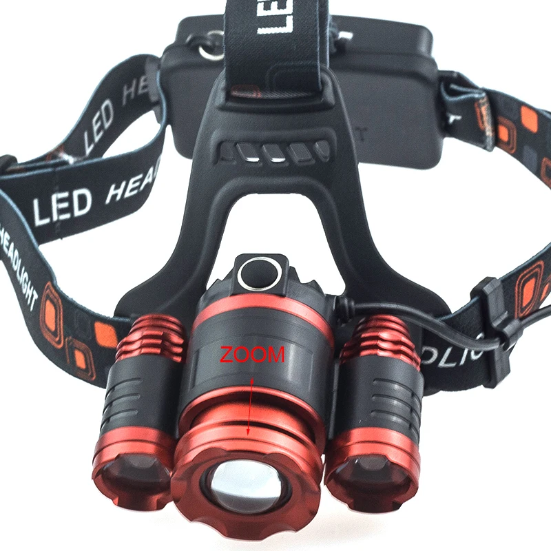CREE xm l T6 * 3 светодиодные фары 8000LM аккумуляторные фара Масштабируемые Глава шлем