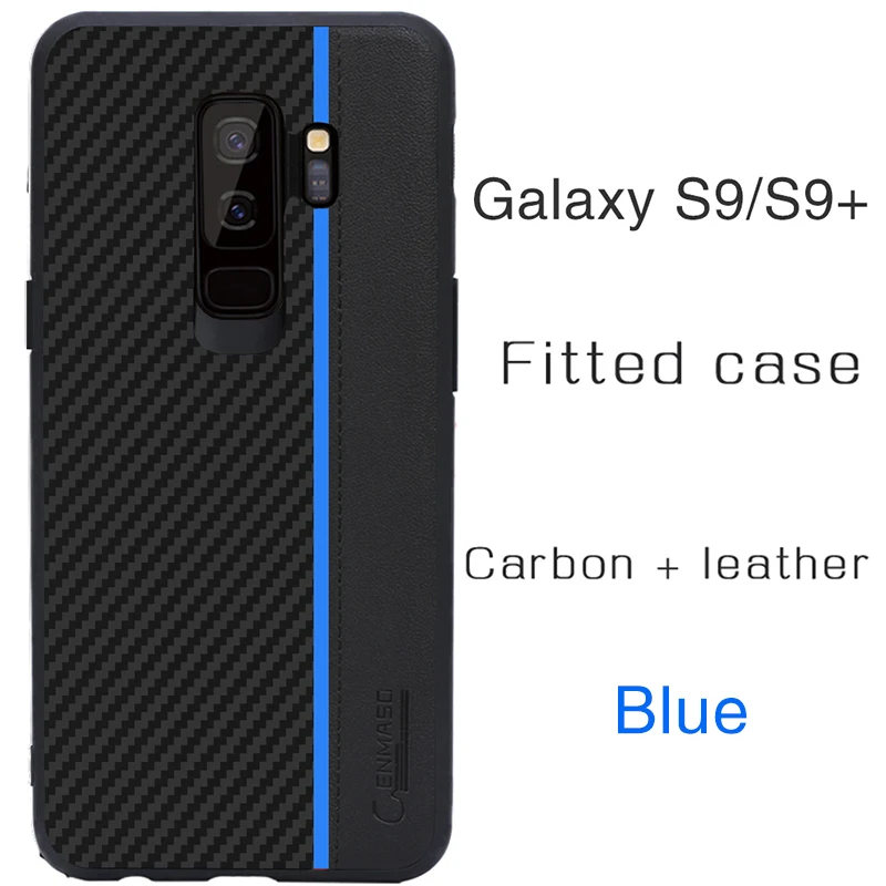 Синий Для samsung S9 Plus, чехол,, CENMASO, волокнистая кожа, защитный чехол для samsung Galaxy S9, чехол для samsung S9, чехол - Цвет: Синий
