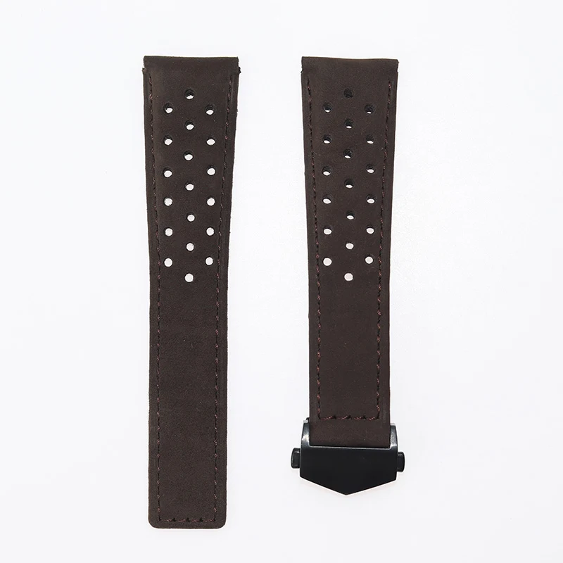 With Black Clasp 22/24 мм коровья кожа ремешок для наручных часов TAG HEUER CARRERA серии Для мужчин ремешок очень мягкая на ощупь ткань ремешок для Rolex кабель-браслет на запястье - Цвет ремешка: With Black Clasp