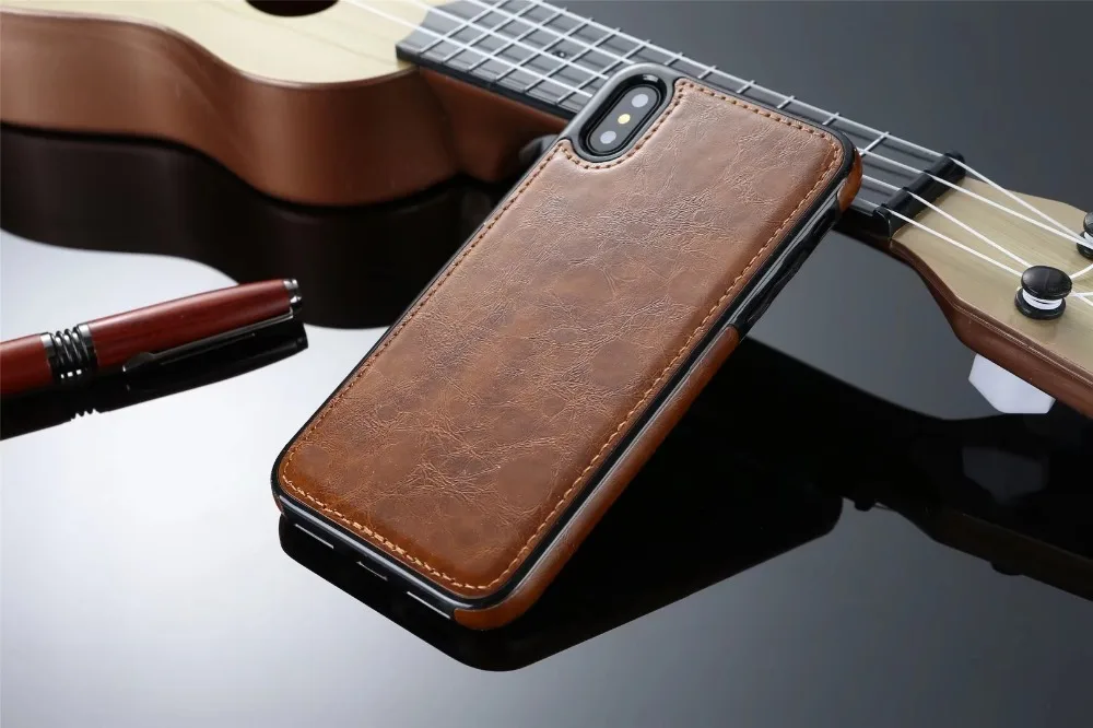 HengLiTai роскошный винтажный Магнитный чехол из искусственной кожи для Apple IPhone X Магнитный чехол для iPhone X Автомобильный держатель для телефона чехол