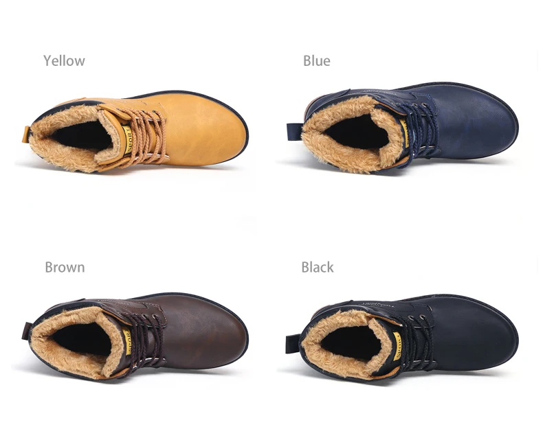SURGUT Brand Hot Newest Keep Warm Winter Boots Men High Quality Waterproof Casual Shoes Working Fashion pu Leather Snow Boots