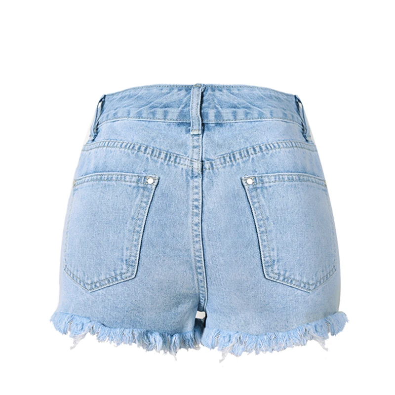 Fashion Embroidery Ripped Denim Shorts Floral High Waist Jeans Short Femme Frayed Hole for Women Plus Size Summer | Женская одежда