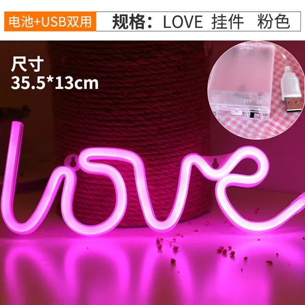 Love pink JXSFLYE светодиодный неоновый светильник ночник с Фламинго/губы уникальный дизайн мягкий светильник Настенный Декор лампа для рождественской свадебной вечеринки детская комната - Испускаемый цвет: Love pink