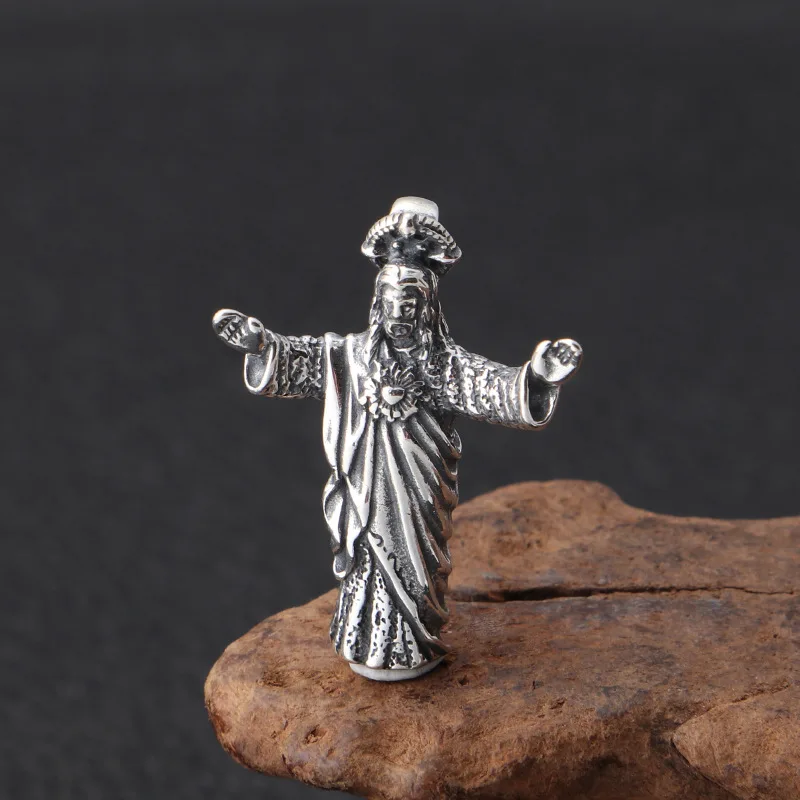 

Factory Wholesale S925 Sterling Silver Retro Thai Silver Jesus Men And Women Small Pendant Personalized Jewelry