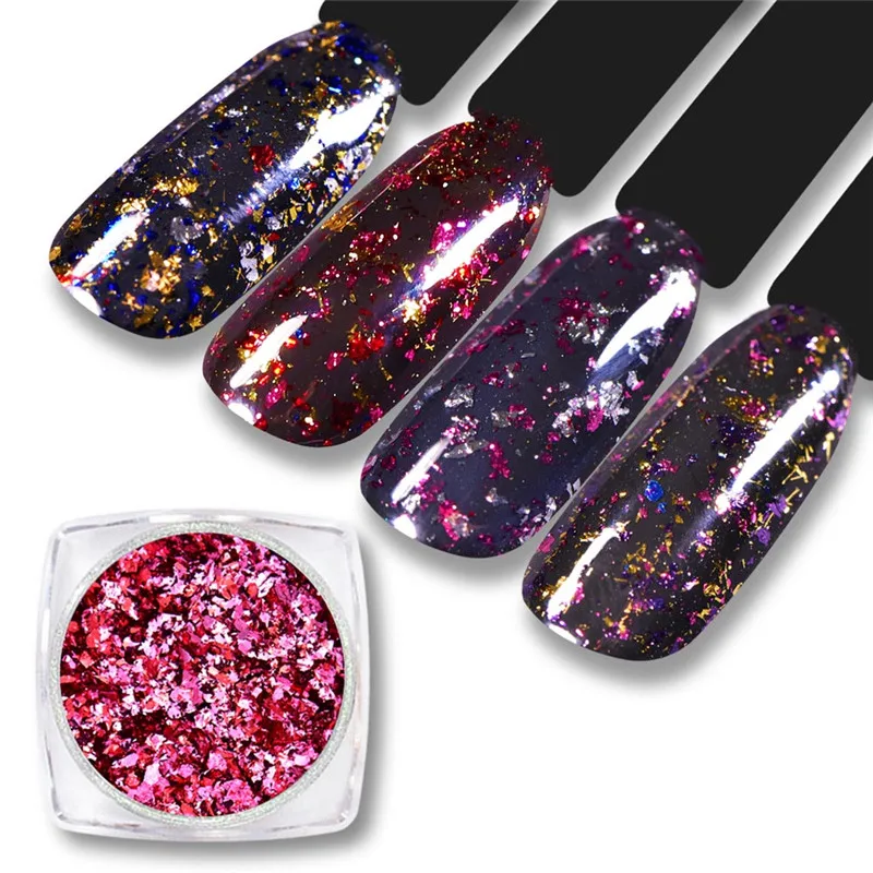 Блестящий Порошок для ногтей BeautyBigBang 1 коробка алюминиевые Блестки 0 2 г яркие