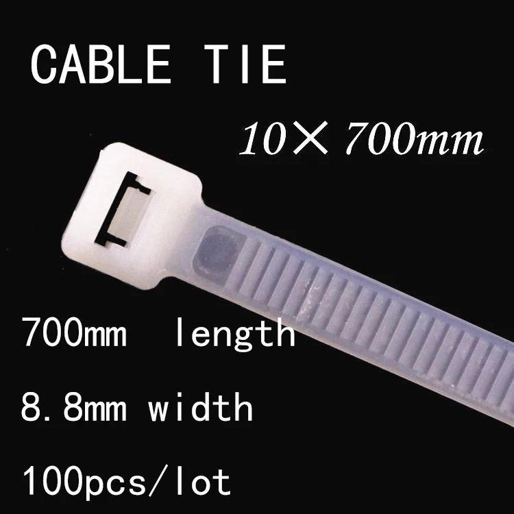 

100pcs/lot 10*700mm National Standard 8.8mm Width White/Black Fixed Wire Wire Harness Fixed Pedestal