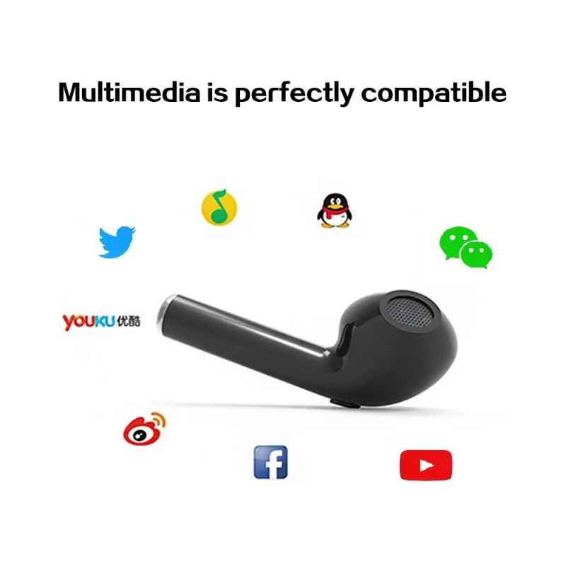 RBAYSALE Bluetooth I7 Беспроводные наушники с одним ПК стерео звук микрофоном Handfree Call