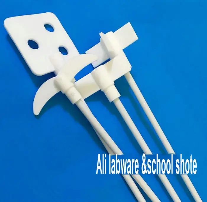 1 шт. PTFE весло для перемешивания тефлоновое лабораторное перемешивание potstick стержни мешалки с прямой формой, крестообразной или полосой формы