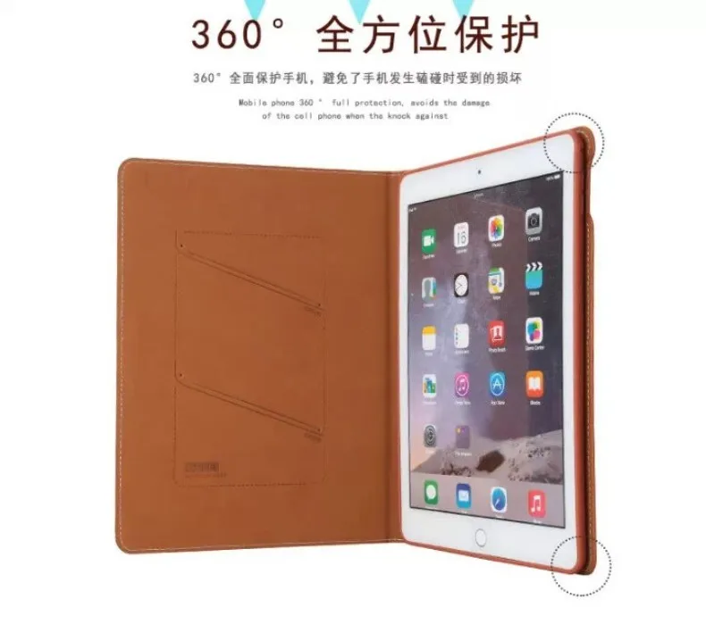 Бизнес Флип Стенд из искусственной кожи чехол для iPad Air 2 iPad 6 смарт-чехол Роскошный брендовый чехол для планшета для iPad Air 2 с отделениями для карт