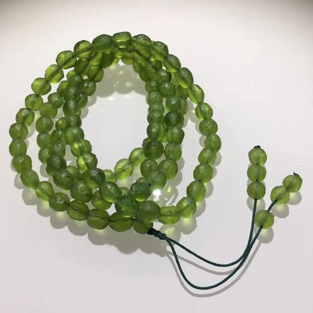 7 мм зеленый драгоценный камень MOLDAVITE метеорит ударопрочное стекло 108 бусины
