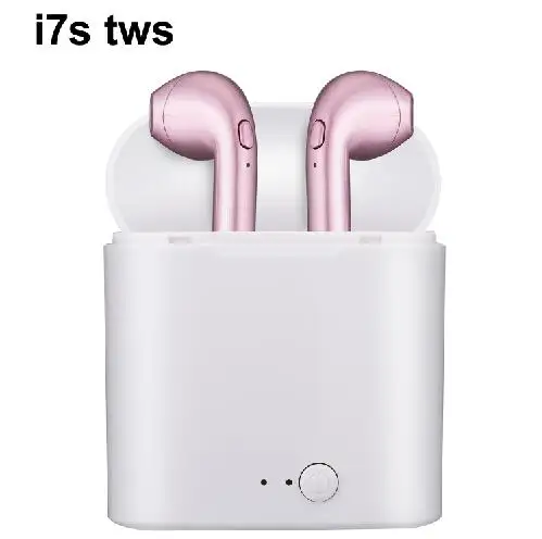 i7 pink charging I7 tws i7s tws i7s беспроводные Bluetooth наушники с зарядной коробкой наушники с микрофоном наушники-вкладыши для iPhone huawei samsung - Цвет: i7 pink charging