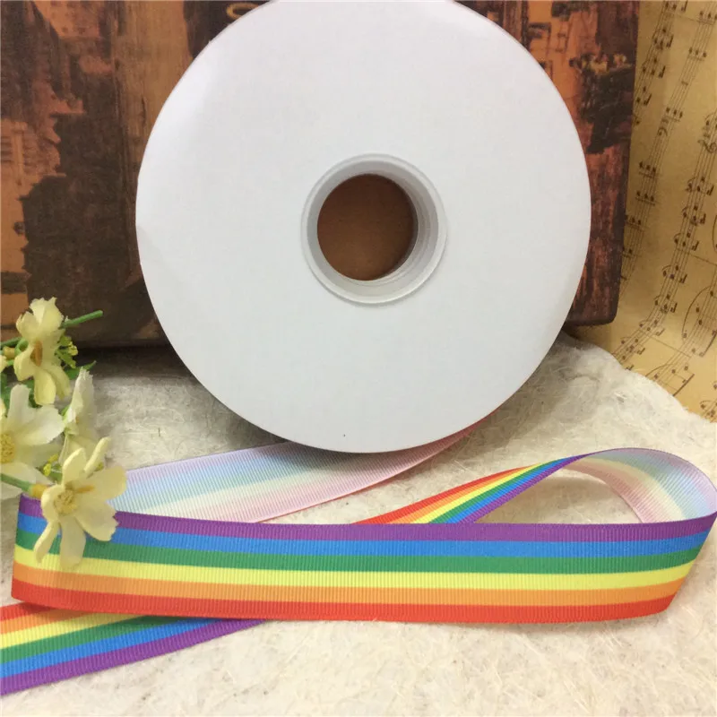 2.5 см высокой плотности двусторонней ребра Радуга ленты термотрансферная Ленты