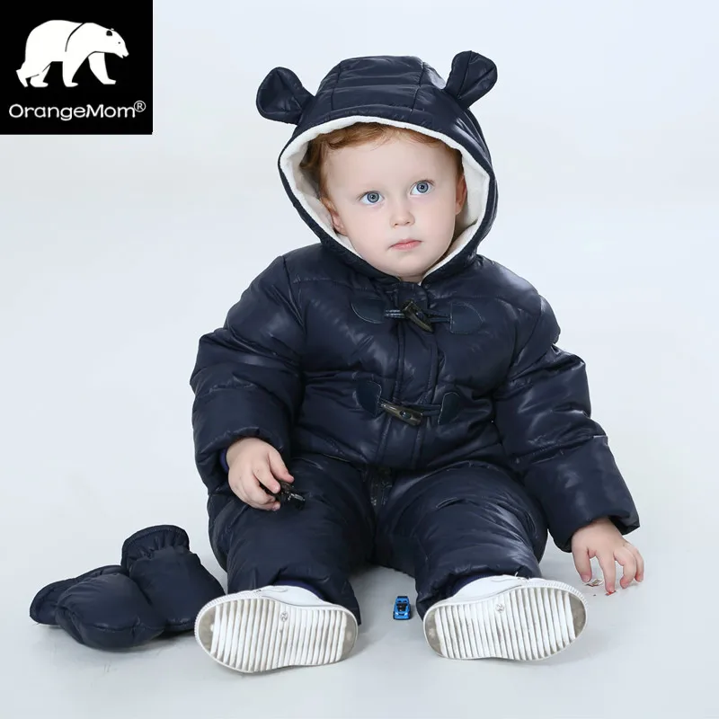 New 2022 Russia winter -30 degree duck down coats Waterproof + fleece warm jackets for girls boys jumpsuit kids orangemom | Детская