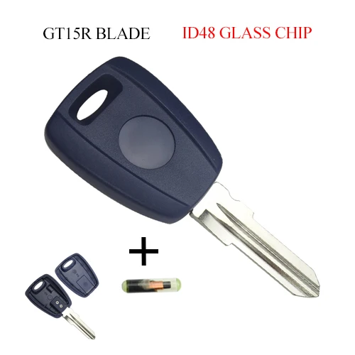 GT15R ID48 OkeyTech транспондер ключ оболочки Uncut Пустой SIP22 GT15R лезвие для Fiat Grande Punto Scudo Panda Bravo Doblo Stilo& T5/ID48 чип - Цвет: GT15R ID48