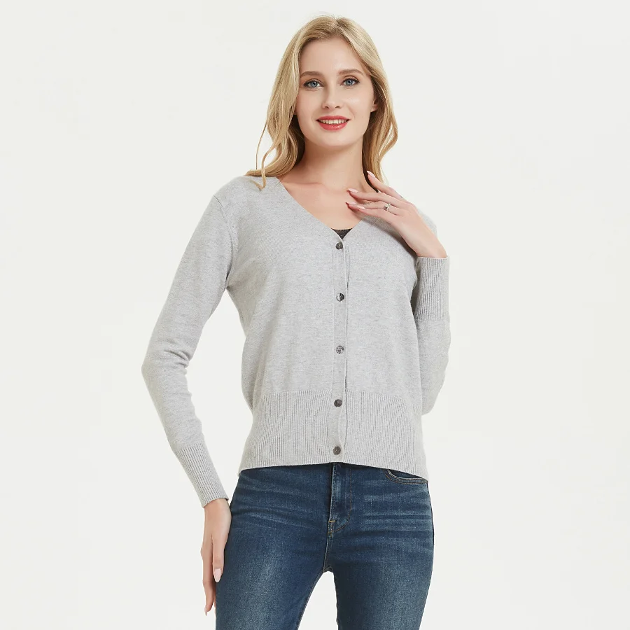 Women's Cardigan Long Sleeve Shell button Down Basic Classic Soft Knit Sweater |