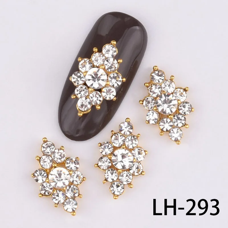 LH-293 10 шт украшения для ногтей рыба в форме сердца ладонь Золото Серебро сплав Маникюр Кристалл Стразы для 3D украшение для ногтей LH286-297 - Цвет: LH-293