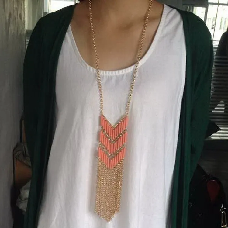 Модное многоцветное ожерелье с бахромой в стиле бохо стильный дизайн Rainbery