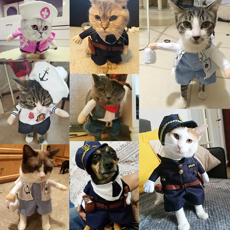 Забавная одежда для кошек, сексуальный костюм медсестры, костюм для кошек, классный костюм на Рождество, Хэллоуин, одежда для домашних животных, костюм для кошек, XS-2XL, 27S1
