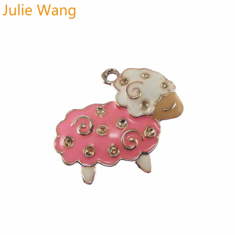 Julie Wang 5 шт. сплав 4 цвета на выбор эмалированная маленькая искусственная Подвеска