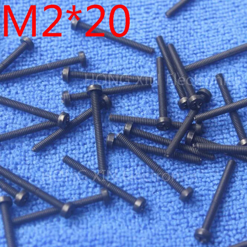 M2 * 20 черный 1 шт круглый нейлоновый винт мм пластиковые винты для изоляции philips