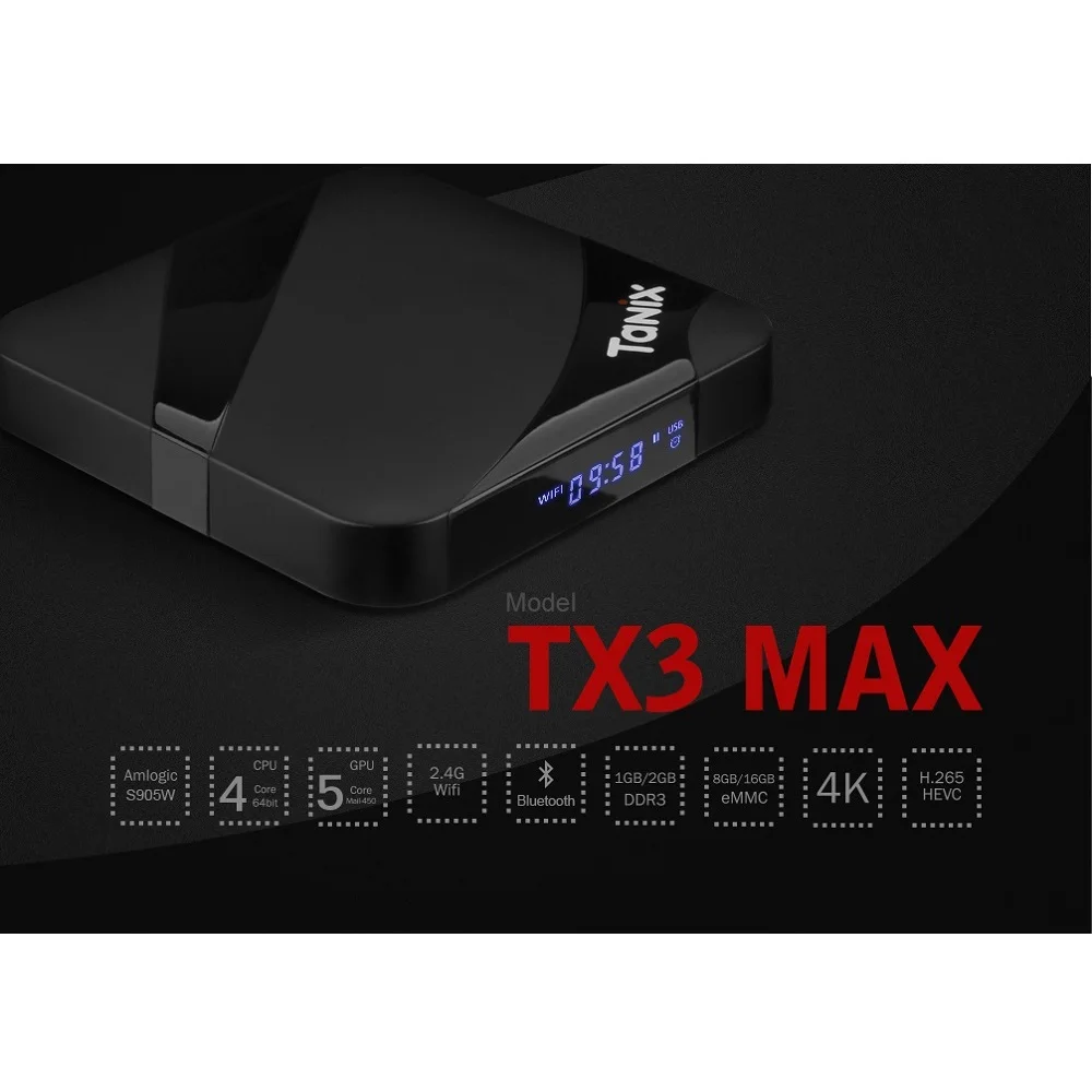 ТВ-приставка VONTAR Tanix TX3 MAX Android 9 0 2 + 16 ГБ BT4.1 Amlogic S905W 4 ядра H.265 4K ГГц Wi-Fi | Электроника