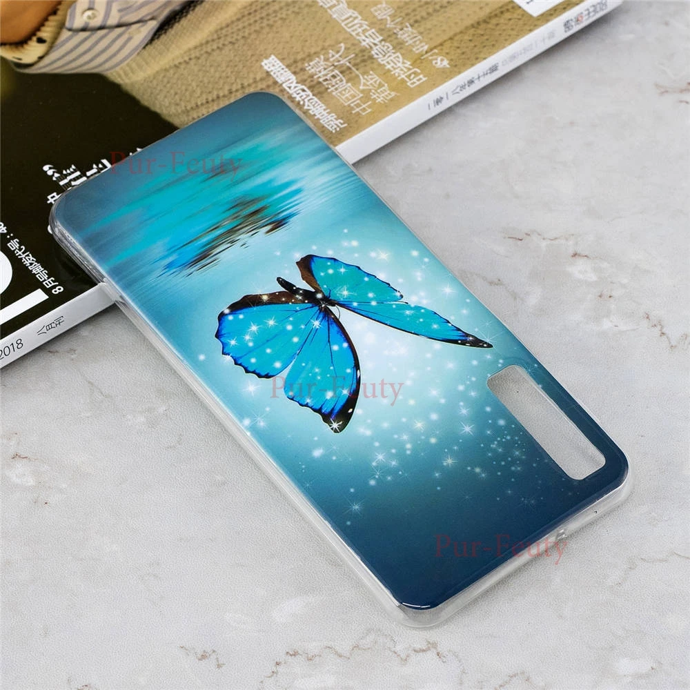 Роскошные светящиеся чехлы для телефонов Samsung Galaxy A7 2018 SM A750 A750F A750F/DS мягкий