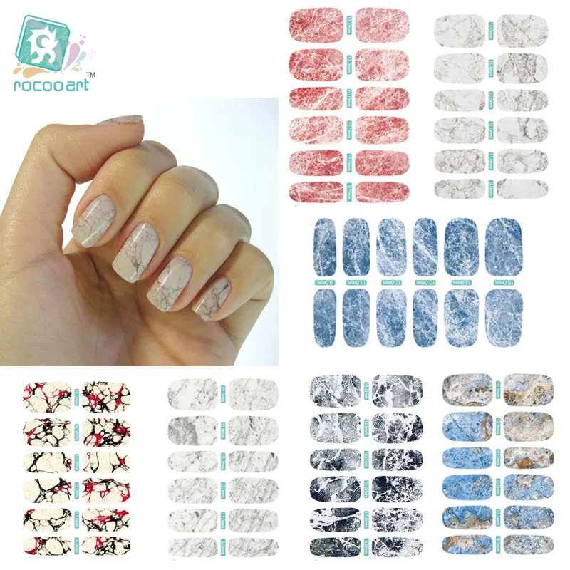 Rocooart K5, новинка, переводные наклейки для ногтей, фольга, белый, серый, мраморный камень, рок, наклейки для ногтей, наклейки для маникюра