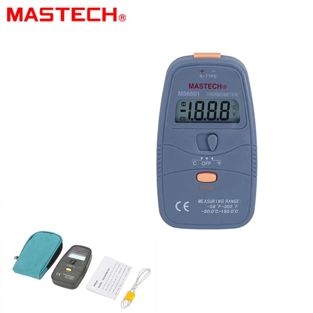

Цифровой термометр MASTECH MS6501 с ЖК-дисплеем