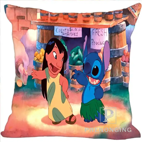 Pillowcase Заказная наволочка Обложка тематика «Лило и Стич»@ 01 квадратная Подушка на молнии Обложка печать(с одной стороны)#180117-139 - Color: Pillowcase
