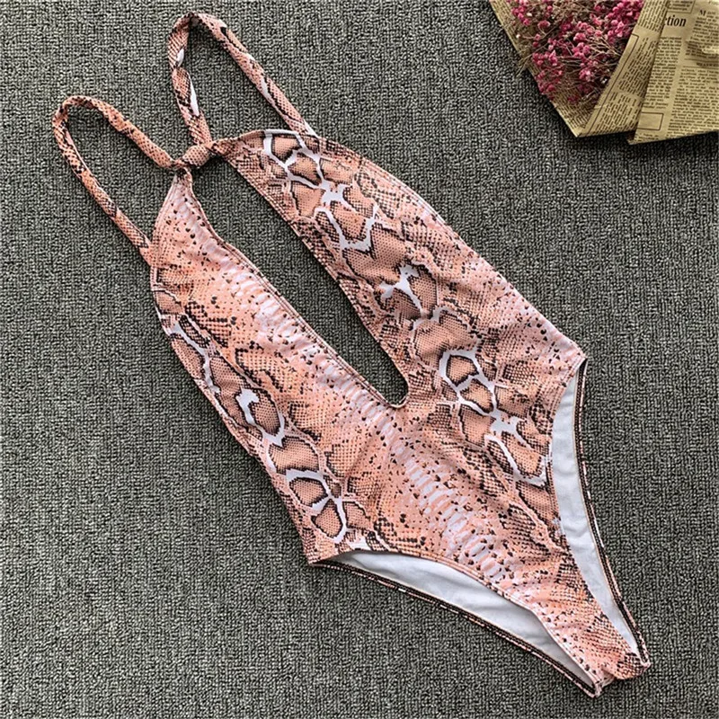 Женский купальник бикини с пуш-апом и принтом в виде змеи лето 2019 | Женская одежда